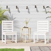 Berkfield Home Beautiful Garden Chairs 2 pcs White 40.5x48x91.5 cm Solid Wood Pine