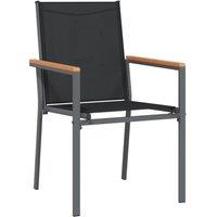 Berkfield Home Beautiful Garden Chairs 6 pcs Black 55x61.5x90 cm Textilene & Steel