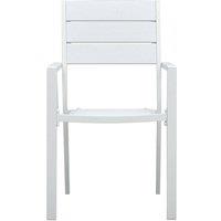 Berkfield Home Sturdy Garden Chairs 4 pcs White HDPE Wood Look