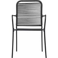 Berkfield Home Traditional Garden Chairs 4 pcs Cotton Rope & Steel Black