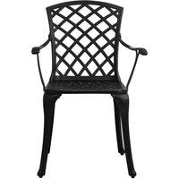 Berkfield Home Comfortable Garden Chairs 4 pcs Cast Aluminium Black