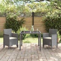 Berkfield Home White Garden Chair Set of 2 Light Grey & Cream White Polypropylene