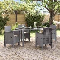 Berkfield Home Modern Garden Chair Set of 4 Light grey, Taupe cushions
