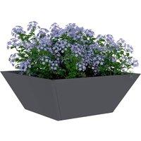 Berkfield Home Modern Garden Bowl Planters 5 pcs Anthracite 40x40x15 cm Steel in Charcoal | Size: 40 x 40 x 15 cm