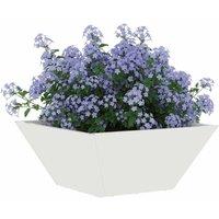 Berkfield Home White Garden Bowl Planter White 35x35x15 cm Steel | Size: 35 x 35 x 15 cm