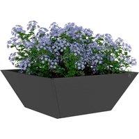Berkfield Home Modern Garden Bowl Planters 5 pcs Black 40x40x15 cm Steel | Size: 40 x 40 x 15 cm