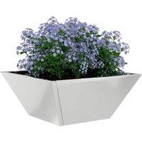 Berkfield Home Elegant Garden Bowl Planters 5 pcs 35x35x15 cm Galvanized Steel in Silver | Size: 35 x 35 x 15 cm