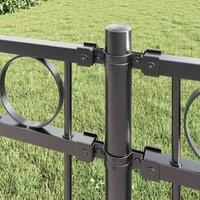 Berkfield Home Modern Garden Fence - Grey, 1.7 x 1.2 m, Steel in Grey