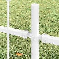 Berkfield Home Modern Garden Fence Set of 9 White Metal Large Durable