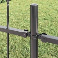 Berkfield Home Stylish Garden Fence with Spear Top Grey 10.2x1.2 m Steel