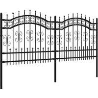 Berkfield Home Stunning Garden Fence with Spear Top Black 140 cm Powder-coated Steel