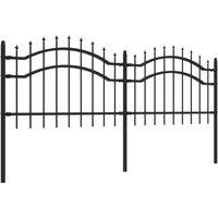 Berkfield Home Stunning Garden Fence with Spear Top Black 115 cm Powder-coated Steel