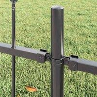 Berkfield Home Modern Garden Fence Set of 6 Grey Steel Large Sturdy