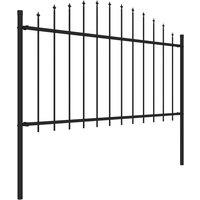 Berkfield Home Durable Garden Fence with Spear Top Steel (1.25-1.5)x8.5 m Black