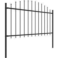 Berkfield Home Durable Garden Fence with Spear Top Steel (1.25-1.5)x13.6 m Black