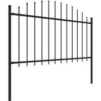 Berkfield Home Durable Garden Fence with Spear Top Steel (1.25-1.5)x11.9 m Black