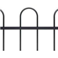 Berkfield Home Elegant Garden Fence with Hoop Top Steel 1.7 m Black