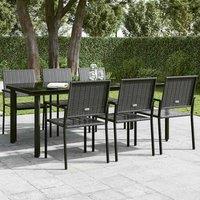 Berkfield Home Classic Garden Dining Table Black 200x100x74 cm Steel & Glass | Size: 200 x 100 x 74 cm