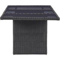 Berkfield Home Durable Garden Dining Table Black 200x100x74 cm Glass & Poly Rattan | Size: 200 x 100 x 74 cm