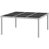 Berkfield Home Table Garden Dining Table 170x170x74.5 cm Glass & Steel in Black