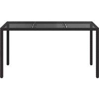 Berkfield Home Modern Garden Dining Table Black 150x90x75 cm Poly Rattan | Size: 150 x 90 x 75 cm