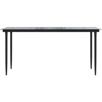Berkfield Home Elegant Garden Dining Table Black 160x80x74cm Steel & Tempered Glass | Size: 160 x 80 x 74 cm