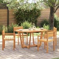 Berkfield Home Beautiful Garden Dining Table Oval 150x90x75 cm Solid Wood Acacia in Brown | Size: 150 x 90 x 75 cm