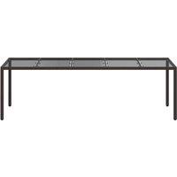 Berkfield Home Durable Garden Dining Table Brown 250x100x75 cm Poly Rattan | Size: 250 x 100 x 75 cm
