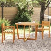 Berkfield Home Beautiful Garden Dining Table Round 110x75 cm Solid Wood Acacia in Brown | Size: 110x75 cm