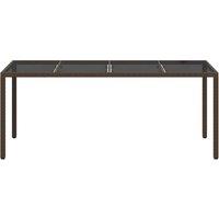 Berkfield Home Spacious Garden Dining Table Brown 190x90x75 cm Poly Rattan | Size: 190 x 90 x 75 cm