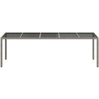 Berkfield Home Modern Garden Dining Table Grey 250x100x75 cm Poly Rattan | Size: 250 x 100 x 75 cm