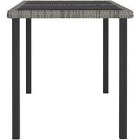 Berkfield Home Durable Garden Dining Table Grey 140x70x73 cm Poly Rattan | Size: 140 x 70 x 73 cm