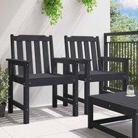 Berkfield Home Modern Garden Dining Chairs 2 pcs Black HDPE