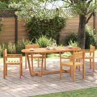 Berkfield Home Beautiful Garden Dining Table Oval 200x90x75 cm Solid Wood Acacia in Brown | Size: 200 x 90 x 75 cm