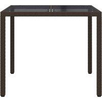 Berkfield Home Modern Garden Dining Table Brown 90x90x75 cm Poly Rattan | Size: 90 x 90 x 75 cm