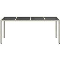 Berkfield Home Modern Garden Dining Table White 190x90x75 cm Poly Rattan | Size: 190 x 90 x 75 cm
