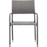 Berkfield Home Beautiful Garden Dining Chairs 2 pcs Stackable Grey Poly Rattan