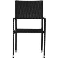 Berkfield Home Beautiful Garden Dining Chairs 2 pcs Stackable Black Poly Rattan