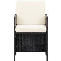 Berkfield Home Beautiful Garden Dining Chairs with Cushions 4 pcs Black Poly Rattan