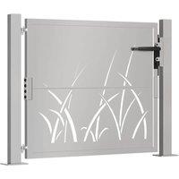 Berkfield Home Beautiful Garden Gate 105x80 cm Corten Steel Grass Design in Brown
