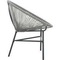 Berkfield Home Modern Garden Moon Chair Poly Rattan Grey