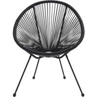 Berkfield Home Comfortable Garden Moon Chairs 2 pcs Rattan Black