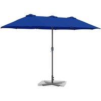 Berkfield Home Modern Garden Parasol Blue 380 x 196 x 235 cm Powder-coated steel
