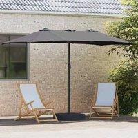 Berkfield Home Modern Garden Parasol Folding Anthracite 385 x 209 x 244 cm Fabric in Charcoal
