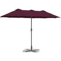 Berkfield Home Modern Garden Parasol Folding Bordeaux red 380 x 196 x 235 cm in Wine