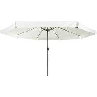 Berkfield Home Modern Garden Parasol with LED Lights 395x245 cm Sand White in Off-White