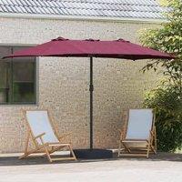 Berkfield Home Modern Garden Parasol Folding Bordeaux red 385 x 209 x 244 cm Fabric in Burgundy
