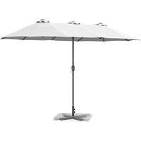 Berkfield Home Modern Garden Parasol Sand 380 x 196 x 235 cm Powder-coated steel in Light Sand