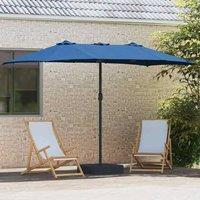Berkfield Home Modern Garden Parasol Folding Blue 385 x 209 x 244 cm Fabric