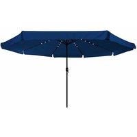 Berkfield Home Modern Garden Parasol with LED Lights 395x245 cm Azure Blue | Size: 395x245 cm